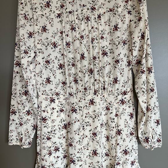 Veronica Beard Riggins Dress Whitestone Size 8 Silk Ivory Cream Floral‎ Blouson - Picture 15 of 16